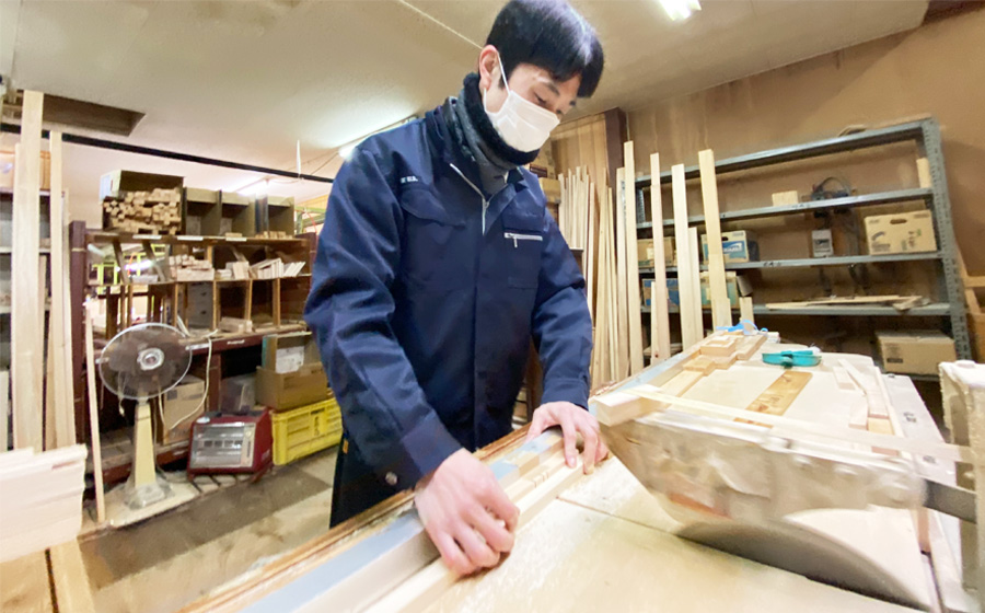 モダン 神棚 一社 / 雲流 お札立て お札入れ 紀州産 総ひのき製