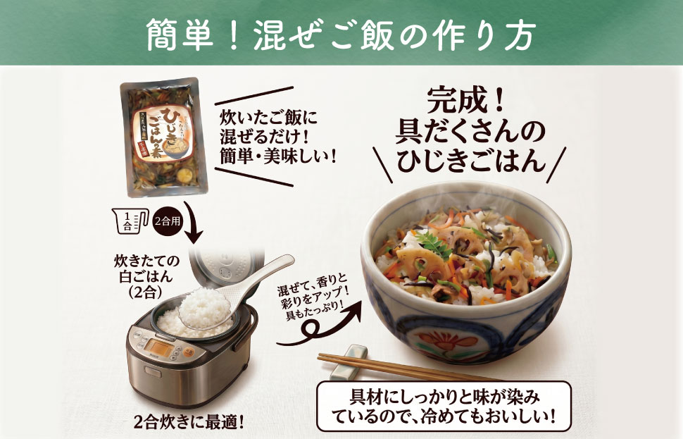 【伊勢丸い水産】 簡単！ 混ぜるだけ！ ひじきごはんの素 ２合×６パック ふるさと納税 ふるさと 海藻 海産 おすすめ 返礼品 人気  お取り寄せ 和食 煮物 小分け ミネラル 栄養 鉄分 簡単 時短 手軽 混ぜるだけ　ms1