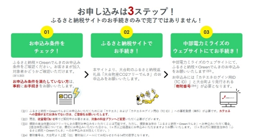 大台町産CO2フリーでんき 70,000円コース（注：お申込み前に申込条件を必ずご確認ください） ／中部電力ミライズ 電気 電力 三重県 大台町