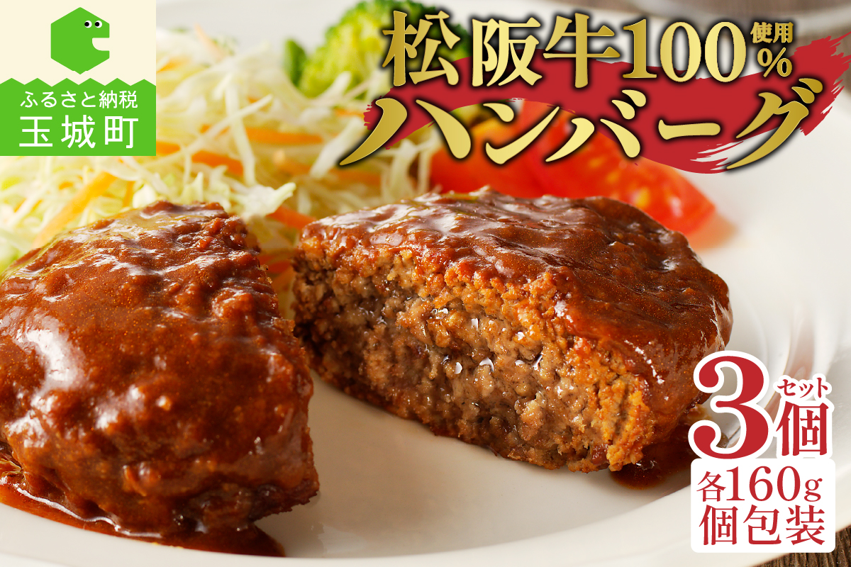 松阪牛ハンバーグ160g×3個