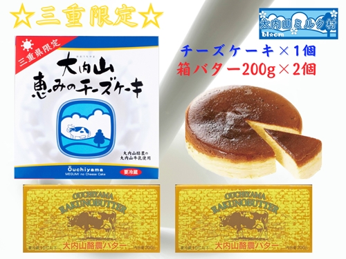 （冷凍） 恵みのチーズケーキ と 箱バター  セット ／ 大内山ミルク村 ふるさと納税 バター チーズケーキ 乳製品 デザート スイーツ 大紀ブランド 三重県 大紀町