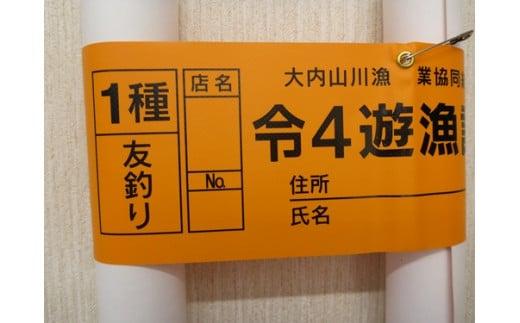 鮎　遊漁券　年券　1種／大内山川漁業協同組合　釣り　友釣り　川釣り　アウトドア　大紀ブランド　三重県　大紀町