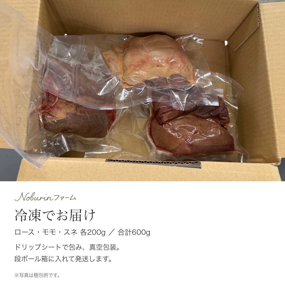 （冷凍）みえジビエ 鹿肉 食べ比べセット 600g ／ モモ・ロース・スネ 大紀町産 ニホンジカ 冷凍 ジビエ肉 Noburinファーム