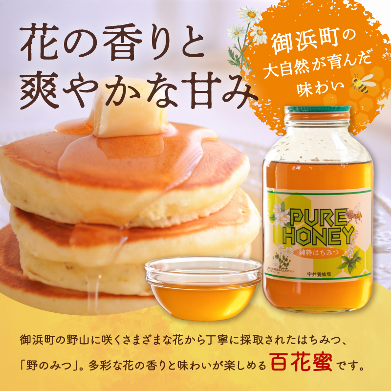 うい養蜂の野のみつ2キロ【蜂蜜 はちみつ 国産 三重県産 純粋はちみつ 百花蜜 人気 ハチミツ うい養蜂 ヨーグルト トースト 三重県 御浜町 免疫力】