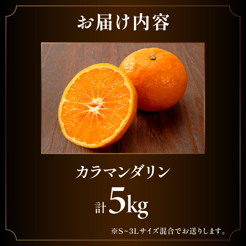 濃厚とろ旨！ミカファームのカラマンダリン5キロ【数量限定 果物 フルーツ みかん オレンジ カラマンダリン デザート 5kg 三重県 御浜町】