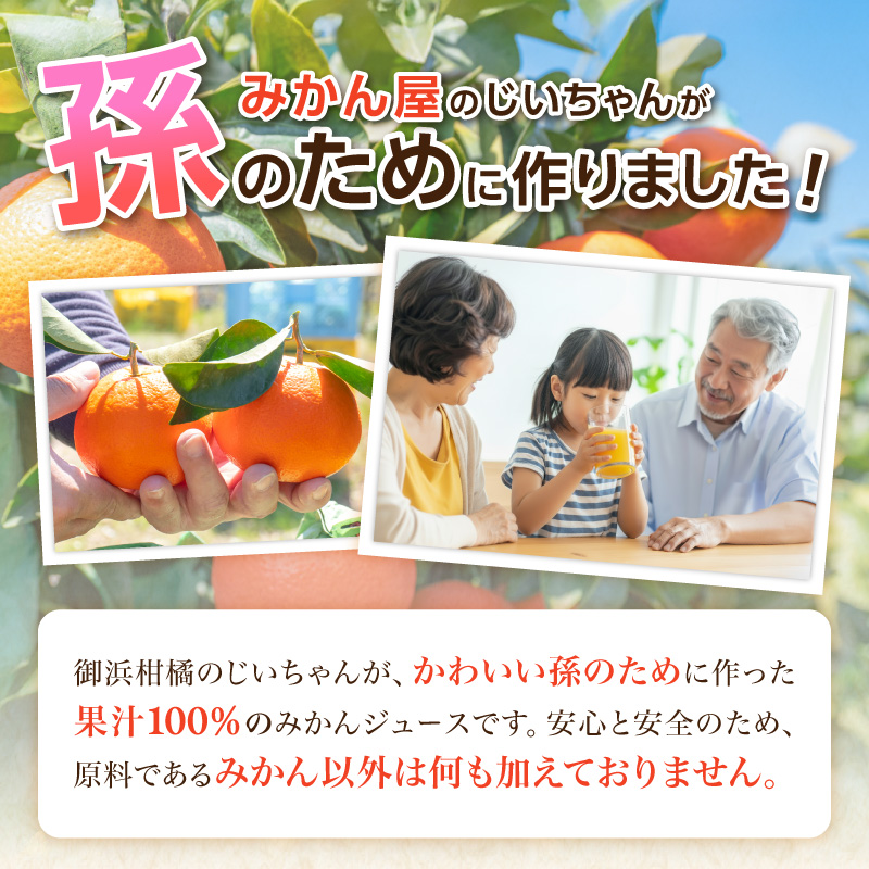 御浜柑橘の孫心みかんジュース【果物 フルーツ みかん みかんジュース オレンジジュース ジュース セット 詰め合わせ 3本 まごころ 三重県 御浜町】