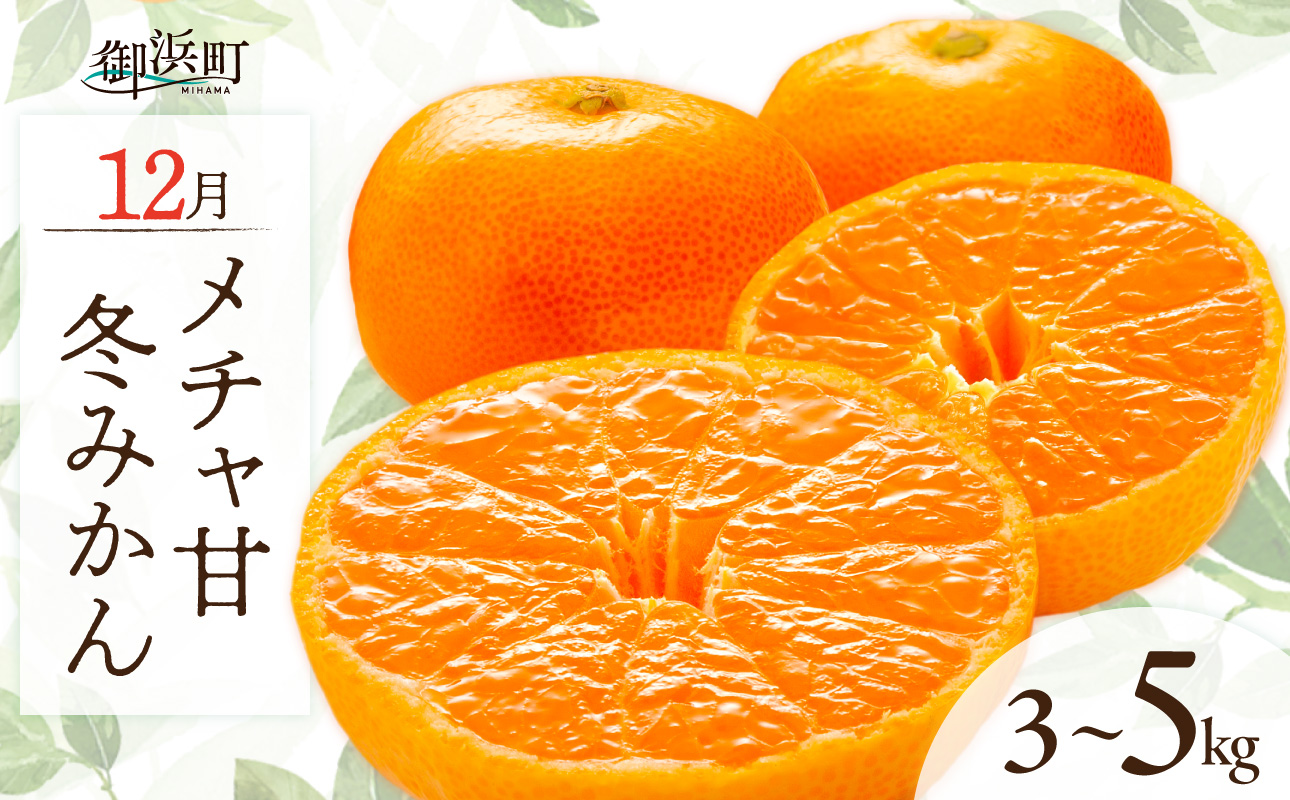 12月の御浜柑橘 メチャ甘冬みかん3〜5キロ【先行予約 期間限定 果物 フルーツ みかん 早生 早生みかん 3kg〜5kg 冬 マルチ栽培 三重県 御浜町】