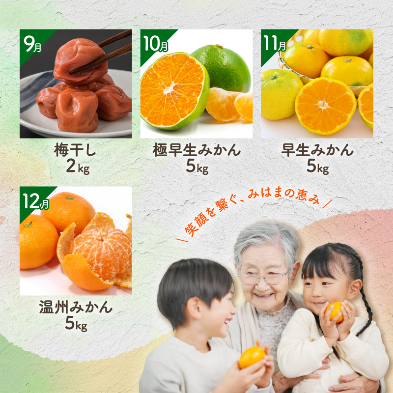 丸安青果の御浜町産特産品（全10回）【定期 定期便 10回 果物 フルーツ みかん 梅干し 梅干 三重県 御浜町】