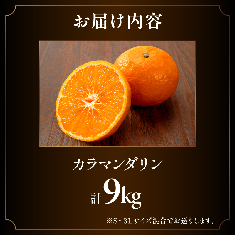濃厚とろ旨！ミカファームのカラマンダリン9キロ【数量限定 果物 フルーツ みかん オレンジ カラマンダリン デザート 9kg 三重県 御浜町】