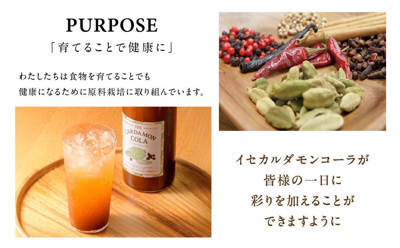 フローナルのイセカルダモンコーラ　大瓶【コーラ クラフトコーラ 大瓶 着色料不使用 保存料不使用 香料不使用 濃縮タイプ マイヤーレモン 三重県 御浜町】