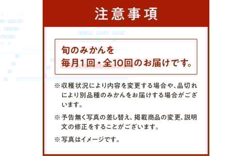 御浜柑橘の旬みかん又はジュースを毎月発送（10回）【果物 フルーツ みかん 定期便 定期 10回 オレンジ オレンジジュース みかんジュース 光センサー 三重県 御浜町】
