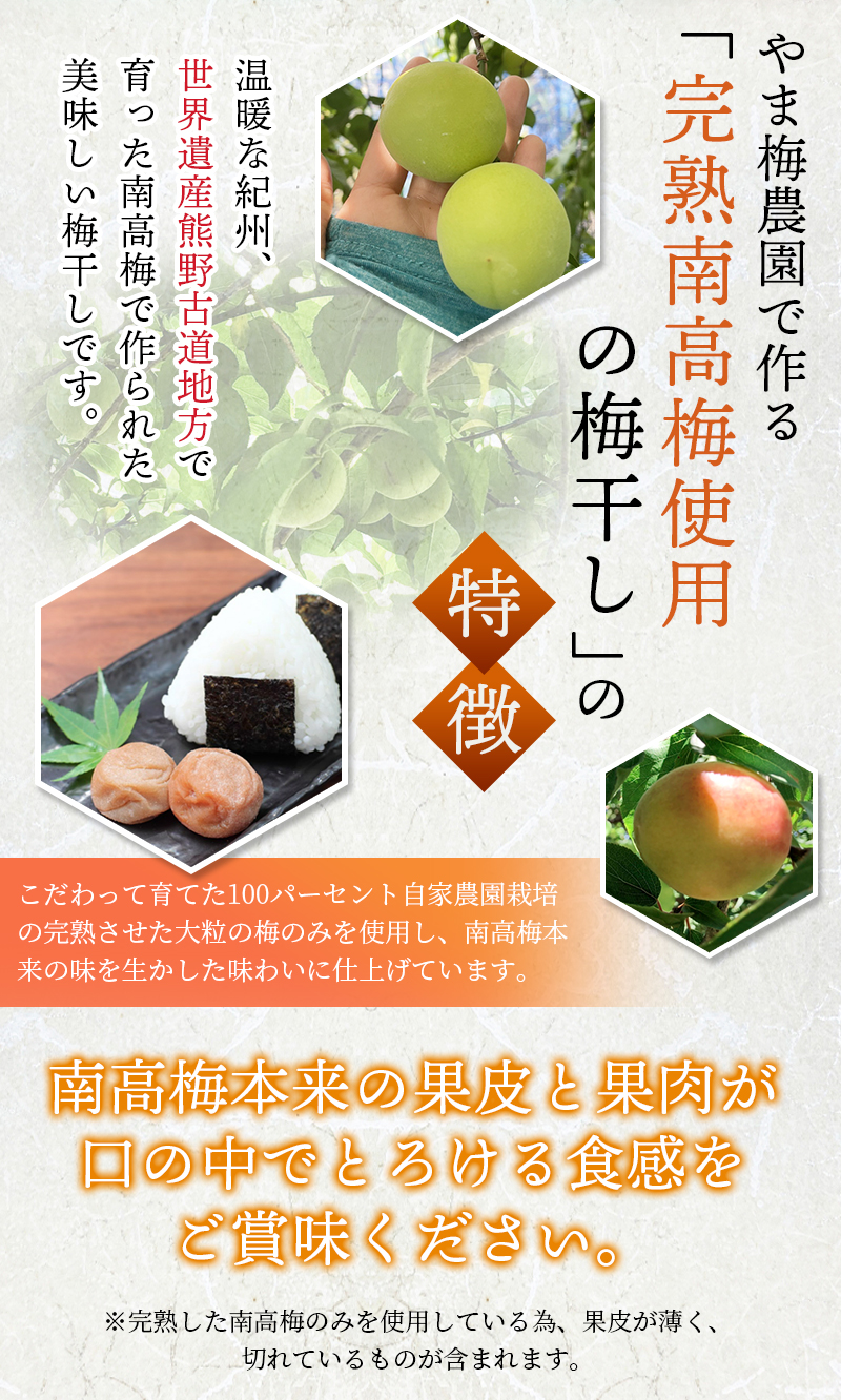  訳あり品 数量限定 完熟南高梅使用梅干し1.25kg 2L〜4L / 梅 梅干し 梅干 訳あり わけあり ワケアリ 昔ながら まろやか 無添加 塩分濃度約20％  無添加人気 大容量 大粒 肉 厚 お米 おにぎり 焼酎 梅酒 自家栽培 健康