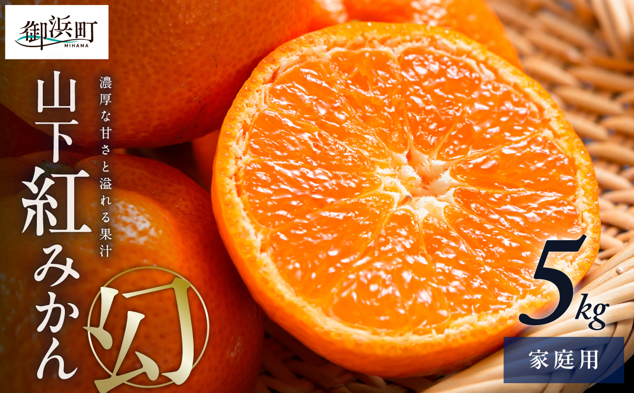 辻本農園の山下紅みかん（家庭用）５キロ【期間限定 数量限定 キズあり まぼろし 幻 高級 甘い 果物 ミカン 柑橘 フルーツ 家庭用 三重県 御浜町】
