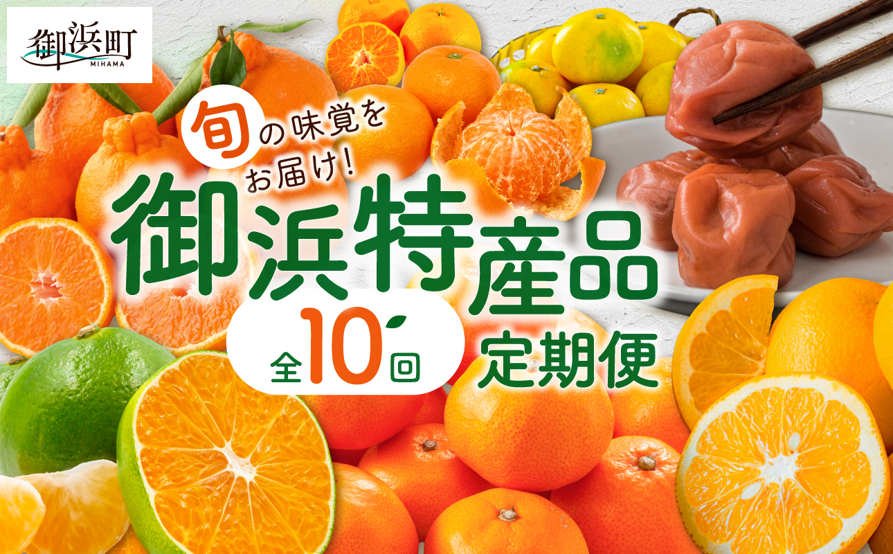 丸安青果の御浜町産特産品（全10回）【定期 定期便 10回 果物 フルーツ みかん 梅干し 梅干 三重県 御浜町】
